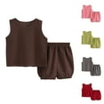 thumbnail image 1 of Uxgjfwu Fashion Kids Outfits Casual Sleeveless Round Neck Thank Tops Clothing Sets Loungwear Sets, 1 of 4