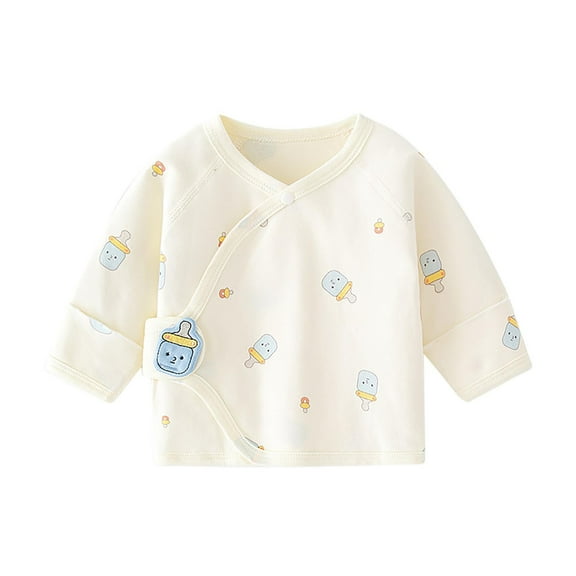 Uxgjfwu Baby Pajamas Spring Thin Printed Half Back Pajamas Baby Summer Clothes for Boys and Girls Sizes 1-3M,Beige