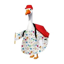 Uxgjfwu Back to Sch-ool Goose Decor, Large White Porch Greeter for Outdoor Yard Holiday Decoration, Funny Welcome Sign for Fall Season Party