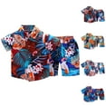 thumbnail image 1 of Uxgjfwu Beachwear Outfit For Kids Short Sleeve Graphic Tshirt Summer Clothing Set Boys Childrens Vacation Sets, 1 of 4