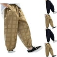 thumbnail image 1 of Uxgjfwu Big Boys Cargo Pants Trousers for Teen Boys Trousers Casual Pants Loose Plaid Print Elastic Waistband Pants, 1 of 5