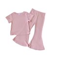 thumbnail image 1 of Uxgjfwu Big Girls Summer Clothing Sets Loose Solid Color Outfit Comfy Shorts Short Sleeve Tops Casual T-shirt Pants 2pc Sets, 1 of 3