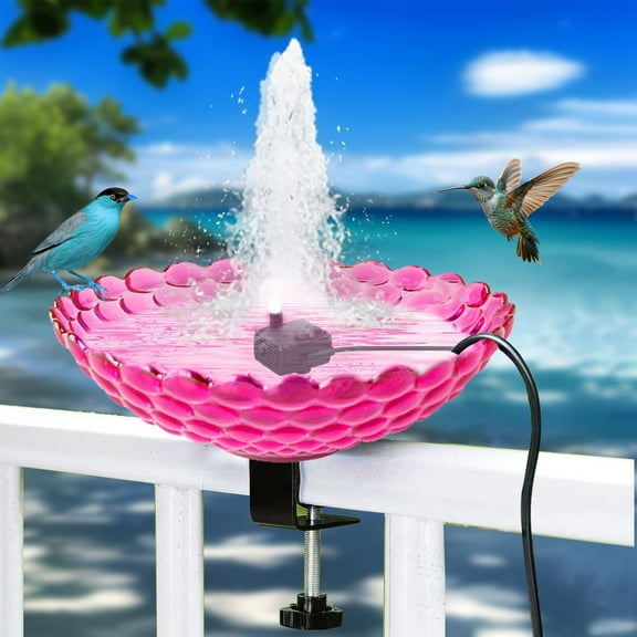 Uxgjfwu Bird Bath Feeder Outdoor Garden 2025 Upgrade Design Mini Fountain Birdbath Bowl for Patio Lawn Wild Bird Attracting