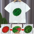 thumbnail image 1 of Uxgjfwu Black Shirt For Boys N Girls Sequined Watermelon Short Sleeve Color Changing Boys And Girls Neck T-Shirt 12-13 Years, 1 of 9