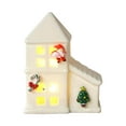 thumbnail image 1 of Uxgjfwu Ceramic Small House with LED Light Hollow Christmas Ornament for Home Tabletop Decoration Gift, 1 of 6