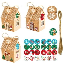 Uxgjfwu Christmas Advent Calendar Candy Bag, 24 Sets Kraft Paper Gift Box for Holiday Countdown and Party Favors Home Decoration