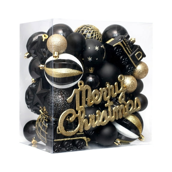 Uxgjfwu Christmas Balls Set, 65 Pcs Ornaments for Christmas Tree, Hanging Pendants, Holiday Decor, Party Decoration
