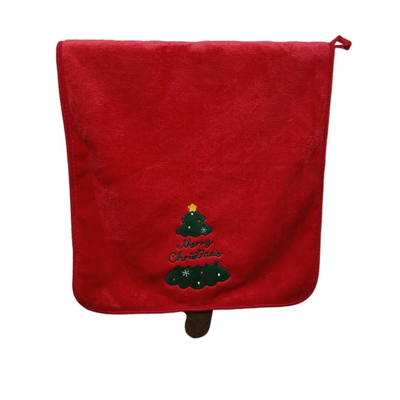 Uxgjfwu Christmas Coral Fleece Embroidered Towel Set Santa Snowman Elk Tree Pattern for Holiday Gift Bathroom