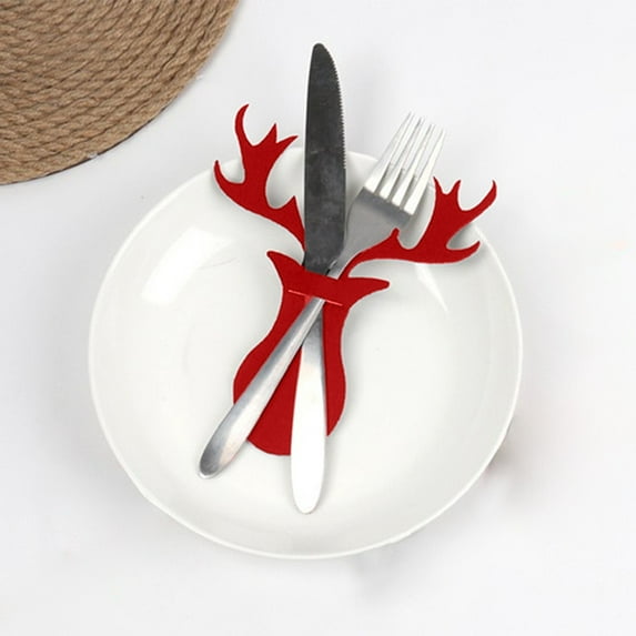 Uxgjfwu Christmas Cutlery Holder Set, Tree Shaped Knife and Fork Bag for Holiday Party Tableware, Table Setting Gift