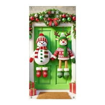 Uxgjfwu Christmas Door Cover 35.4x70.8 Inch Christmas Door Curtain for Door and Wall Decoration Festival Party Decor