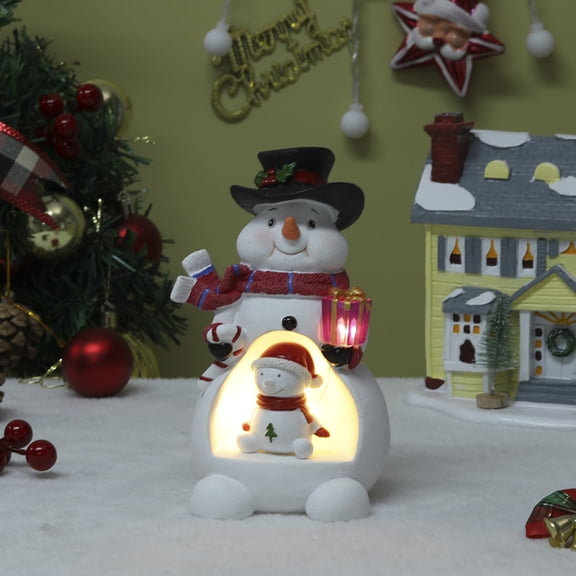 Uxgjfwu Christmas Luminous Resin Ornament, Glow in the Dark Bedside Decor, Festive Atmosphere Decoration for Bedroom, Gift Presentation