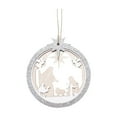 thumbnail image 1 of Uxgjfwu Christmas Nativity Scene, Wooden Tree Hanging Ornament 3 Tier Silver White Decor, 1 of 7