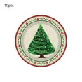 thumbnail image 1 of Uxgjfwu Christmas Paper Plates Cups Napkins Set Tree Themed Disposable Tableware for Holiday Party Gathering Celebration and Decorations (10PC 7" Plates), 1 of 6