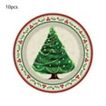 thumbnail image 1 of Uxgjfwu Christmas Paper Plates Cups Napkins Set Tree Themed Disposable Tableware for Holiday Party Gathering Celebration and Decorations (10PC 9" Plates), 1 of 6
