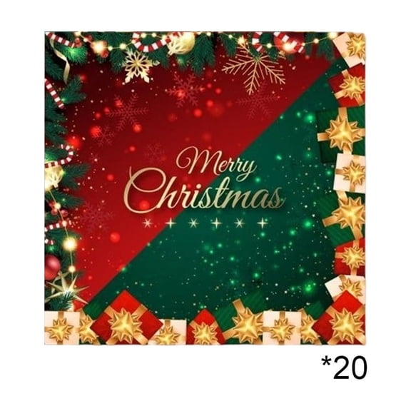 Uxgjfwu Christmas Party Supplies Set Disposable Tableware Kit Includes 20 Napkins for Holiday Gathering Family Celebration Xmas Dinner