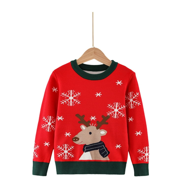 Uxgjfwu Christmas Sweaters for Big Boys and Girls Winter Warm