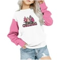 thumbnail image 1 of Uxgjfwu Christmas Sweatshirt for Girls Raglan Sleeve Crewneck Shirts Sweatshirt Kids Long Sleeve Shirts Big Girls Pullover Tops, 1 of 6