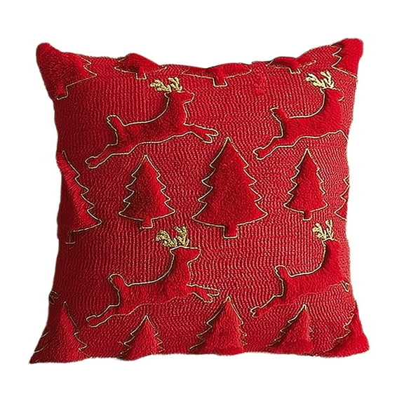 Uxgjfwu Christmas Throw Pillow 18x18 Inch Tree and Reindeer Design Soft Couch Cushion for Chair Sofa Living Room Holiday Decor