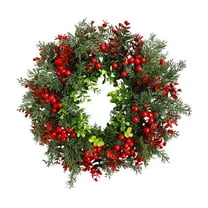 Uxgjfwu Christmas Wreath 16 Inch Rattan Artificial Plants Decoration for Door Wall Hanging Window Display Mall Scene Setting Holiday Gift