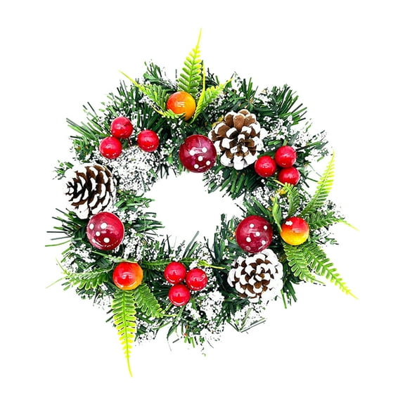 Uxgjfwu Christmas Wreath Rattan Decoration, 20 Inch Door Hanging Wreath for Home, Hotel, Holiday Scene Decor