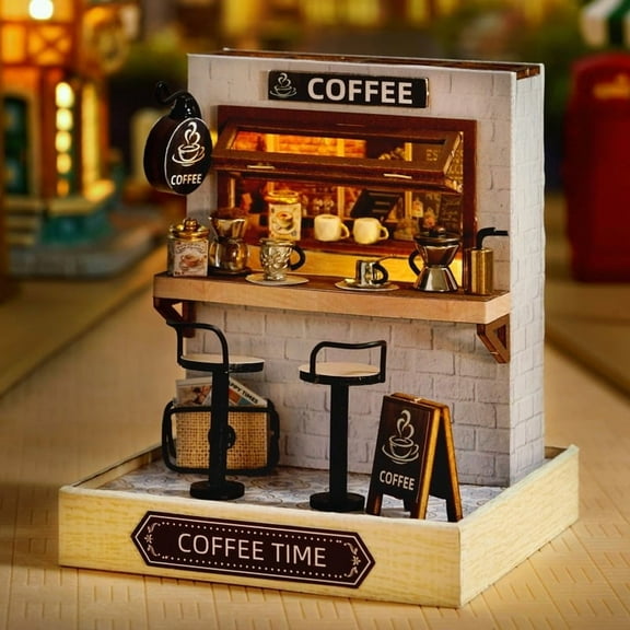 Uxgjfwu DIY Miniature House Assembly Model Kit, Creative Craft Toy for Building Small House, Detailed Model with Furnishings, Gift for Hobbyists, Home Decor