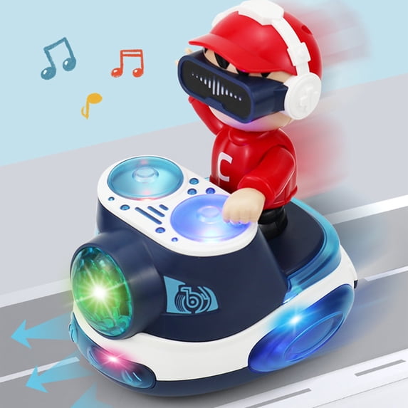 Uxgjfwu DJ Boy Musical Toy for Toddlers, Funny Dancing Toy with Music and Lights, Avoid Obstacles Automatically, Early Educational Toys Christmas Stocking Stuffers Birthday Gifts