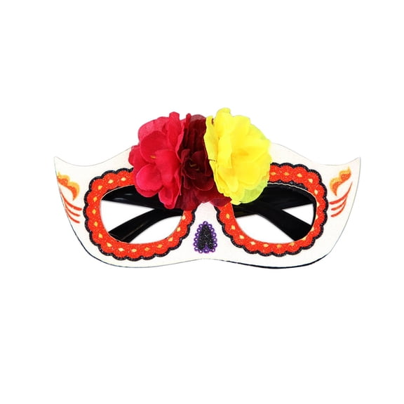 Uxgjfwu Day of the Dead Glasses Festival Eyewear with Cat Pumpkin Design, Sugar Skull Frames for Dia de Muertos Celebration