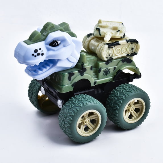 Uxgjfwu Dinosaur Truck Toy with Inertia Feature, Press and Go Sliding Action Vehicle, Prehistoric Themed Play Car for Educational Development, Imaginative Play