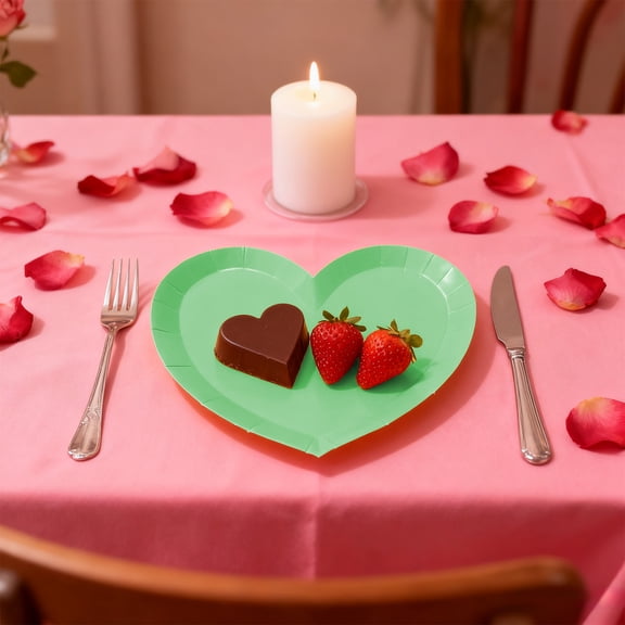 Uxgjfwu Disposable Paper Trays, Heart Shaped Serving Trays for Parties, Macaron Design Paper Trays for Events, Celebration, Dessert Serving