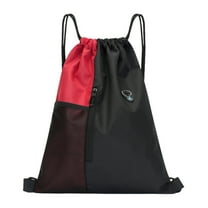 Uxgjfwu Drawstring Backpack Large Capacity, Heavy Duty Sports Sack for Hiking Camping, Lightweight String Bag with Pockets