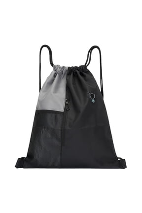 Drawstring Backpack Large Capacity, Heavy Duty Sports Sack for Hiking Camping, Lightweight String Bag with Pockets
