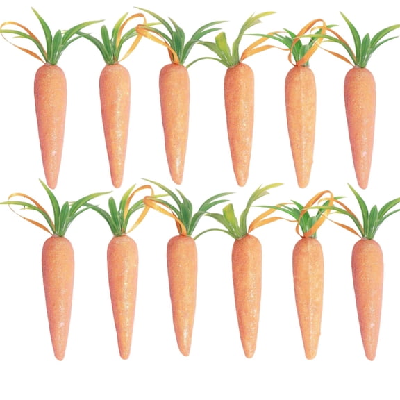 Uxgjfwu Easter Simulation Foam Carrot Set, 12 Piece Decorative Prop for Party and Basket, Spring Holiday Accent for Table, Centerpiece, Lightweight, Colorful