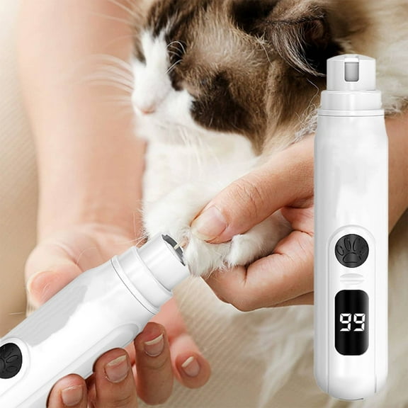 Uxgjfwu Electric Pet Nail Grinder USB Rechargeable Dog Cat Claw Trimmer 3 Speeds Low Noise Safe Painless Trimming Filer Grooming Tool