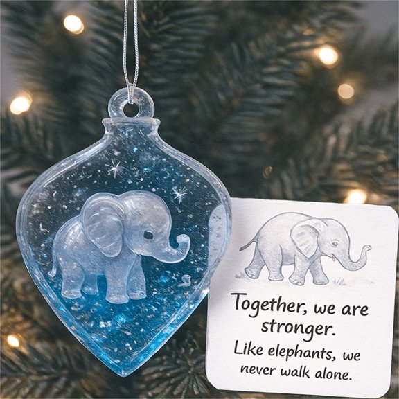 Uxgjfwu Elephant Family Friendship Ornament 3.1 Inch for Christmas Tree Decoration, Holiday Gift for Family and Friends Home Decor