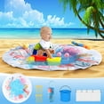 thumbnail image 1 of Uxgjfwu Foldable Baby Paddling Pool with Carry Bag, 55" Inflatable Splash Pad Water Play Mat for Toddlers Kids Beach Backyard Summer Toys, 1 of 9