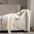 thumbnail image 1 of Uxgjfwu Fringe Blanket, Air Conditioner Sofa Throw with Wool Blend, Simple Style for Afternoon Nap, Reversible Design for Living Room Bedroom Decor, 1 of 6