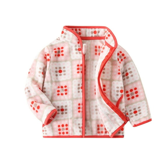 Uxgjfwu Girls Coats Size 10-12 Girls Fleece Jacket Teddy Fleece Top Zipper Jacket With Flannel Double-Sided Fleece Coat Jacket