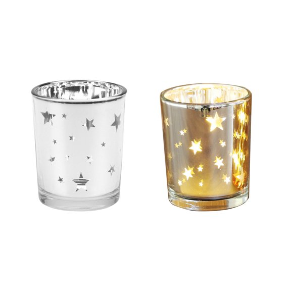 Uxgjfwu Glass Candlestick Holder Aromatic Candle Cup Holiday Gift for Candlelight Dinner Tabletop Christmas Decoration Home Decor