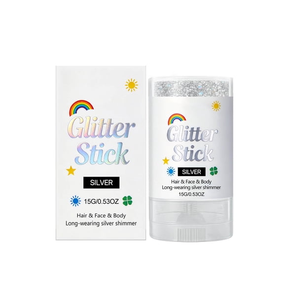 Uxgjfwu Glitter Flash Body Stick, Naturally Fitting Shimmer with Easy Application, Portable Glitter Stick for Highlighting, 0.52 oz