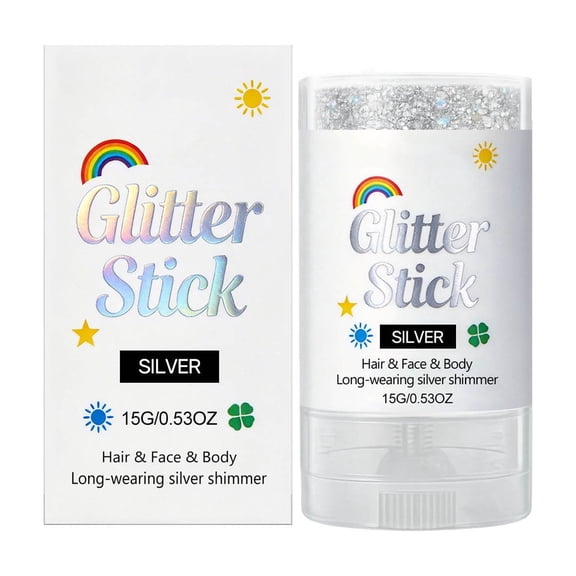 Uxgjfwu Glitter Flash Body Stick, Naturally Fitting Shimmer with Easy Application, Portable Glitter Stick for Highlighting, 0.52 oz