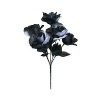 Uxgjfwu Gothic Rose Bouquet Artificial Black and White Floral Arrangement, Halloween Centerpiece Decor for Table, Mantel, Gothic Party