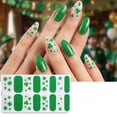 thumbnail image 1 of Uxgjfwu Green Waterproof Nail Polish Strips, Easy to Apply Nail Art Stickers with St Patrick's Day Theme, Long-Lasting Salon Manicure at Home, 1 of 8