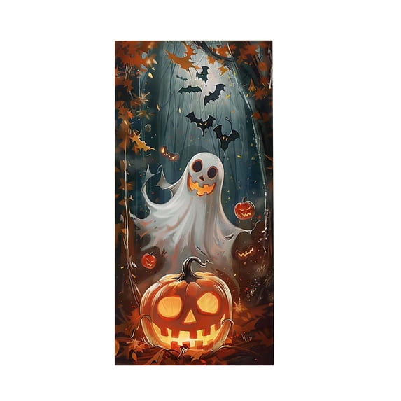 Uxgjfwu Halloween Door Cover, Decorative Background Cloth with Holiday Patterns, Hanging Tapestry for Door, Wall and Party Decoration for Home Use