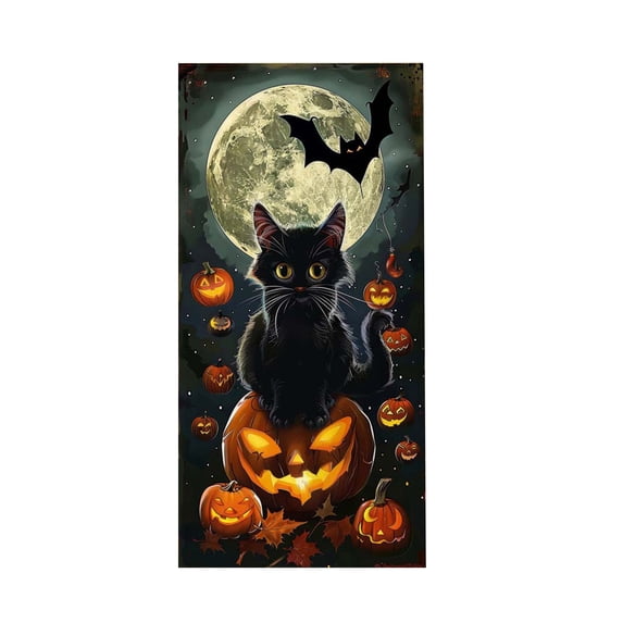 Uxgjfwu Halloween Door Cover, Decorative Background Cloth with Holiday Patterns, Hanging Tapestry for Door, Wall and Party Decoration for Home Use