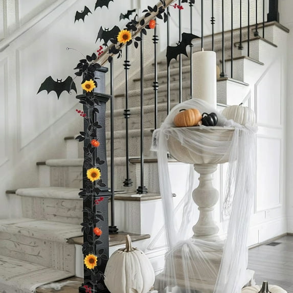 Uxgjfwu Halloween Fall Garland 6FT Maple Leaf Vine Artificial Autumn Foliage Hanging Decor for Home Fireplace Party Christmas Thanksgiving