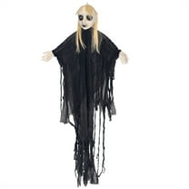 Uxgjfwu Halloween Ghost Light Motion Activated Hanging Decor with Sound Effects, Floating Female Spirit for Indoor Outdoor Scary Party Decoration