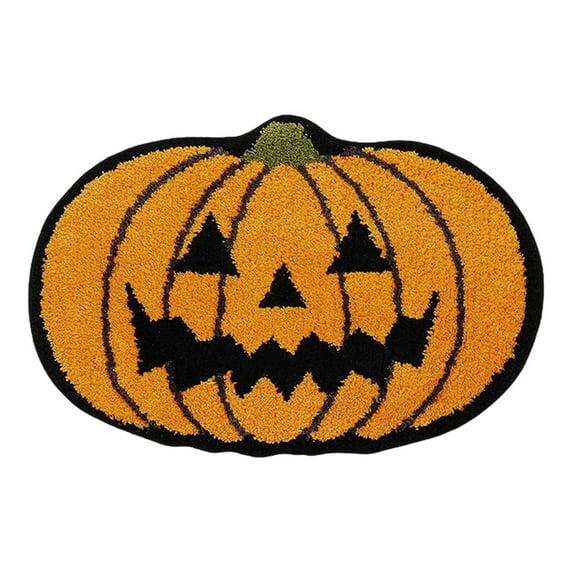 Uxgjfwu Halloween Pumpkin Rug 16 x 24 inch Floor Mat for Living Bedroom Kitchen Bath Decor Thanksgiving Day Festive Accent