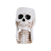 Uxgjfwu Halloween Skull Planter Pot - Hand Painted Resin Flower Pot for Indoor Outdoor Decor