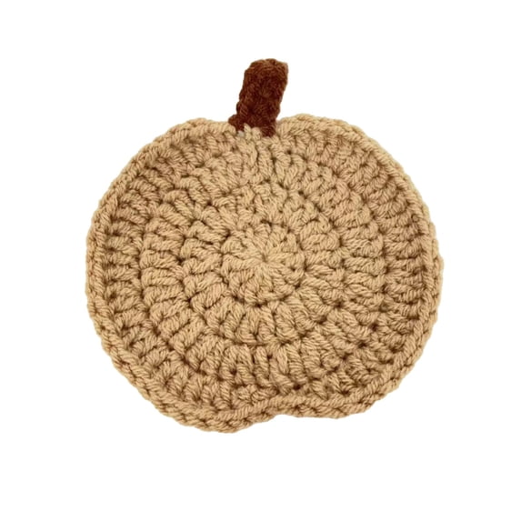 Elainilye Handmade Crochet Pumpkin Coaster for Beverage Cups, Autumn Harvest Thanksgiving Halloween Table Decoration for Home Parties and Daily Use