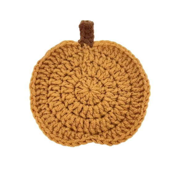Elainilye Handmade Crochet Pumpkin Coaster for Beverage Cups, Autumn Harvest Thanksgiving Halloween Table Decoration for Home Parties and Daily Use